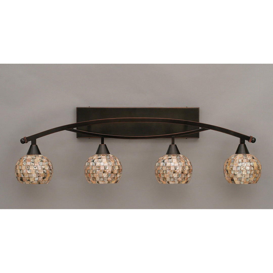 Toltec Bow 174-bc-407 Bath Vanity Light 37 in. wide - Black Copper