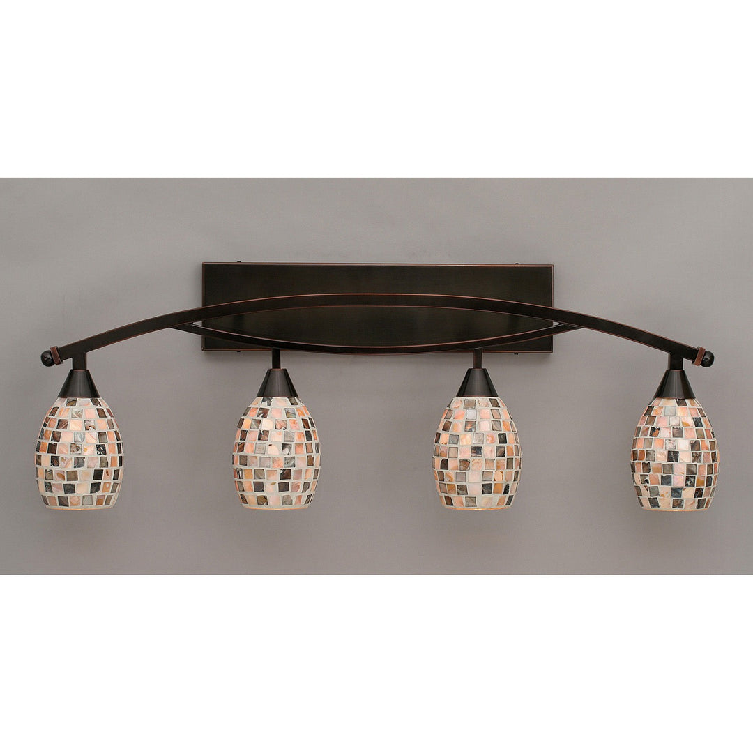 Toltec Bow 174-bc-408 Bath Vanity Light 36 in. wide - Black Copper