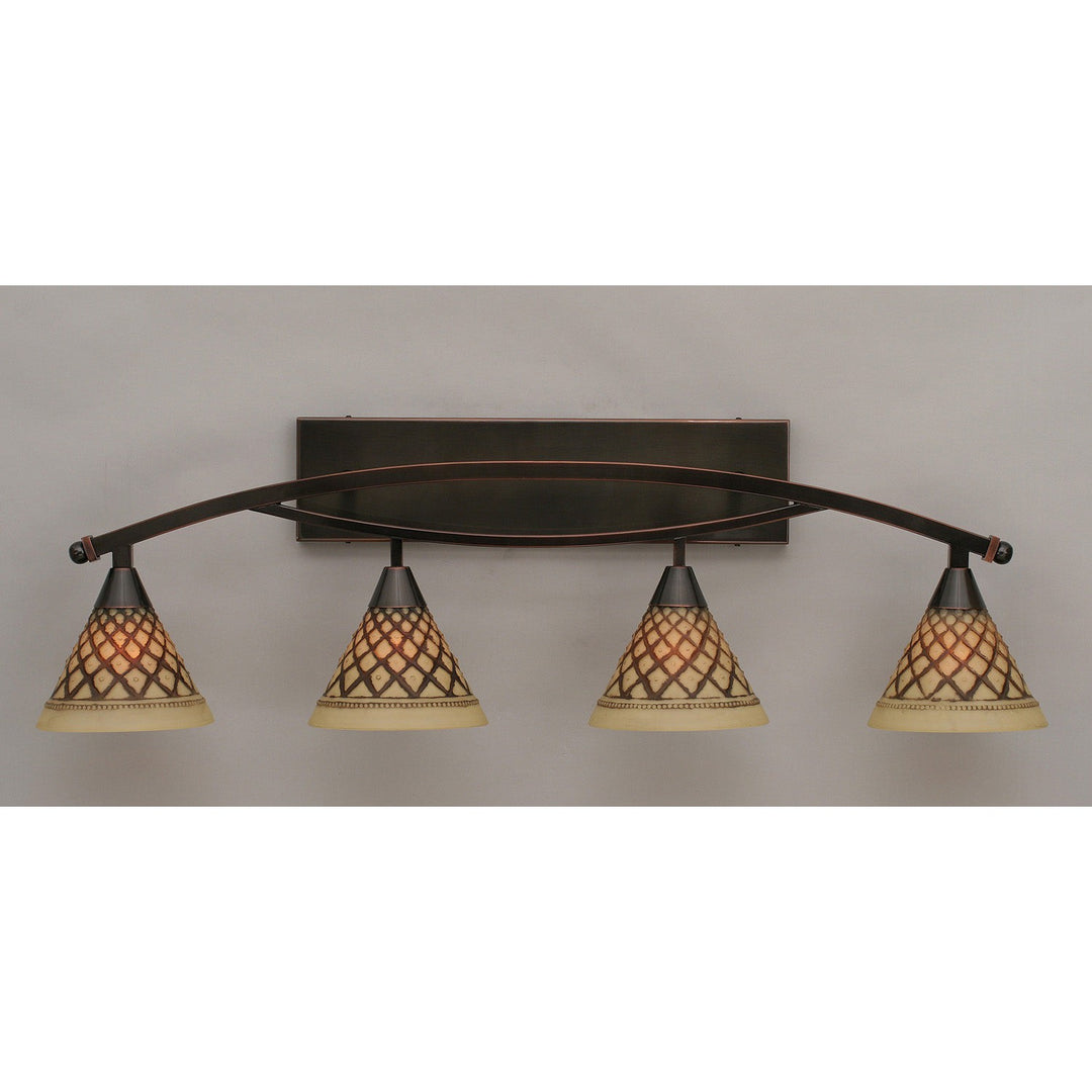 Toltec Bow 174-bc-7185 Bath Vanity Light 40 in. wide - Black Copper