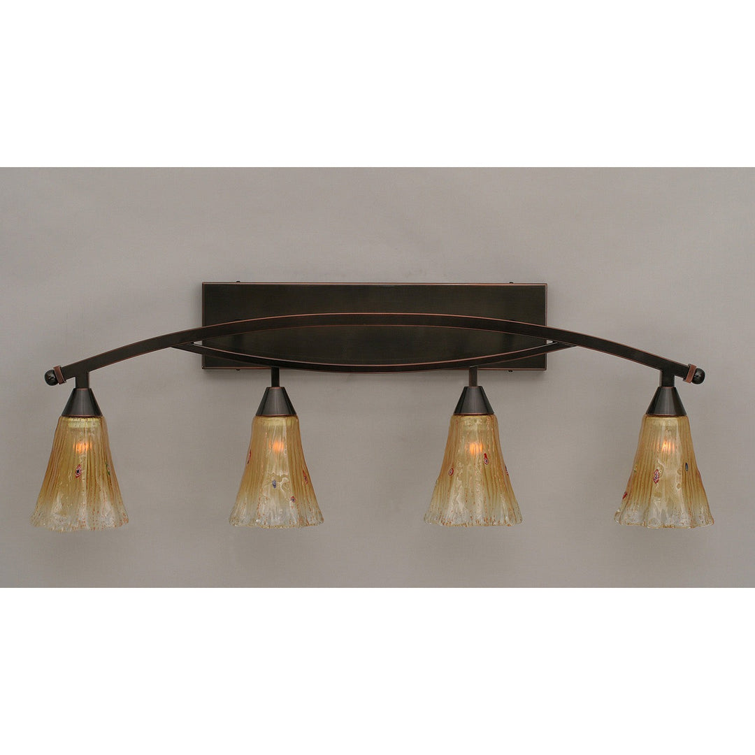 Toltec Bow 174-bc-720 Bath Vanity Light 38 in. wide - Black Copper