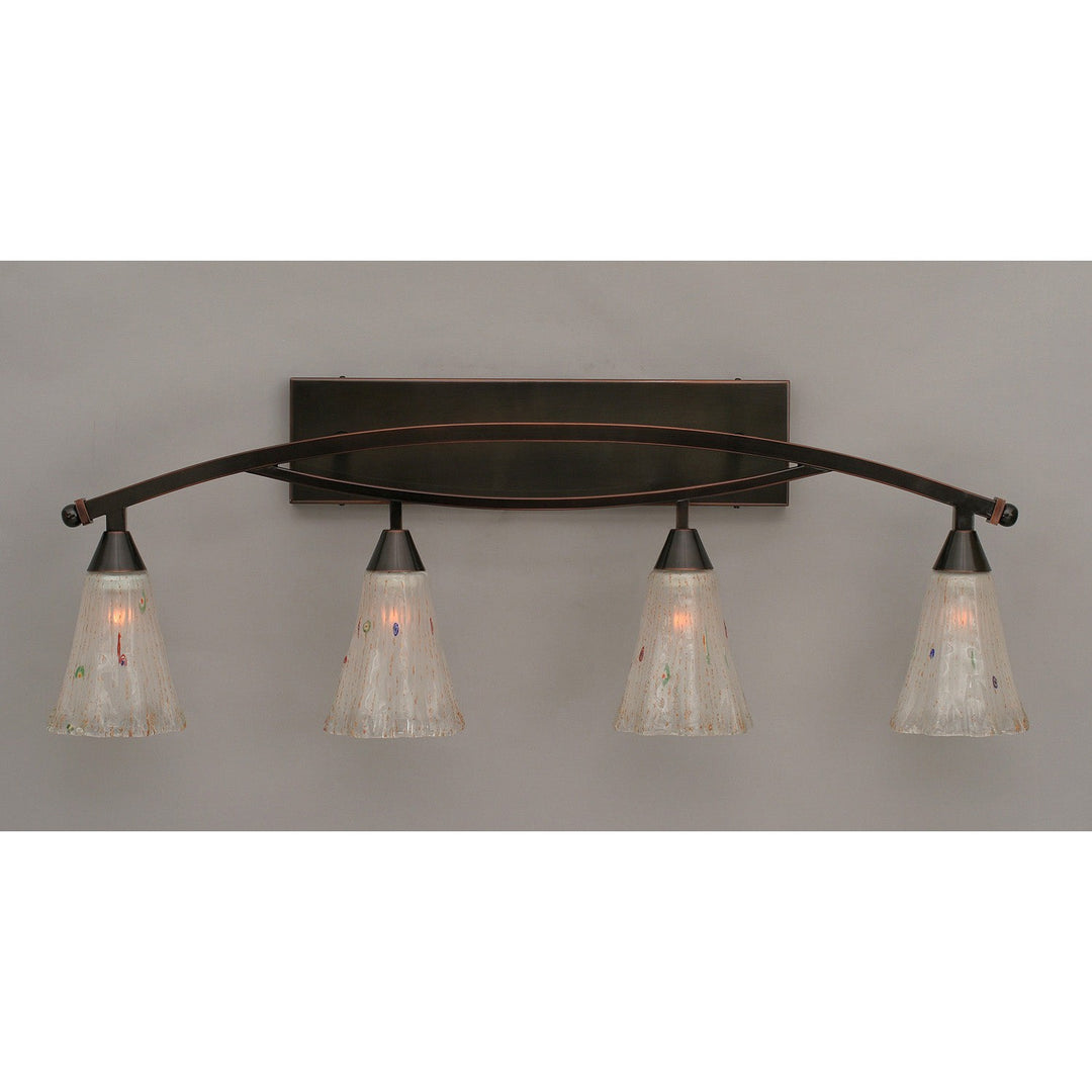 Toltec Bow 174-bc-721 Bath Vanity Light 38 in. wide - Black Copper