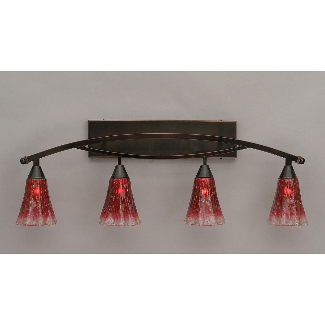 Toltec Bow 174-bc-726 Bath Vanity Light 38 in. wide - Black Copper