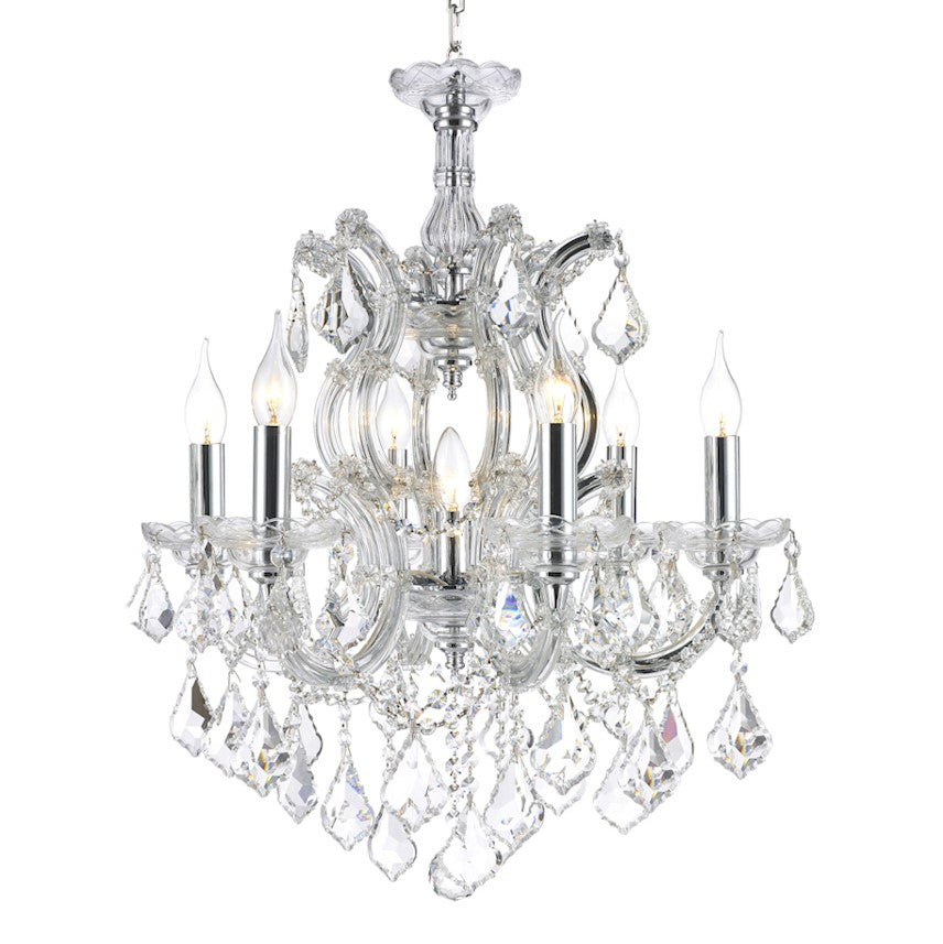 Worldwide Maria Theresa W83075C22 Chandelier Light - Polished Chrome