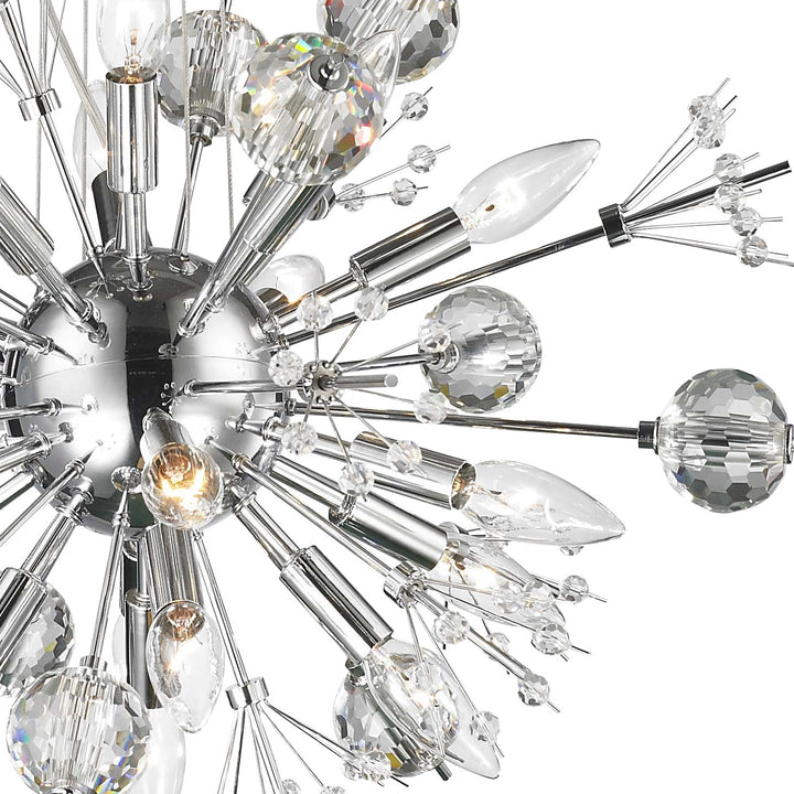 Worldwide Starburst W83111C24 Chandelier Light - Polished Chrome