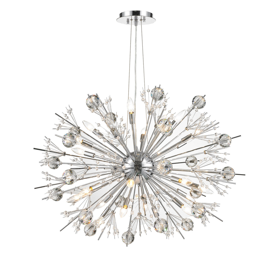 Worldwide Starburst W83111C36 Chandelier Light - Polished Chrome