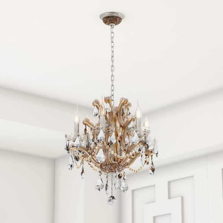 Worldwide Maria Theresa W83117C20-AM Chandelier Light - Polished Chrome