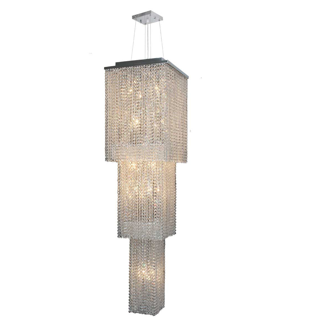 Worldwide Prism W83712C16-3T Chandelier Light - Polished Chrome