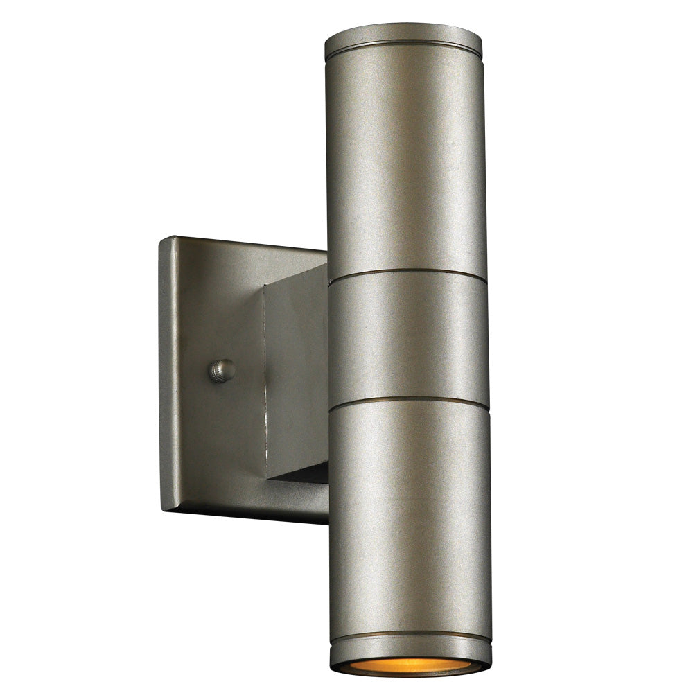 Plc Lighting 8024 AL Troll-Ii Two Light Outdoor Fixture Outdoor Pewter, Nickel, Silver