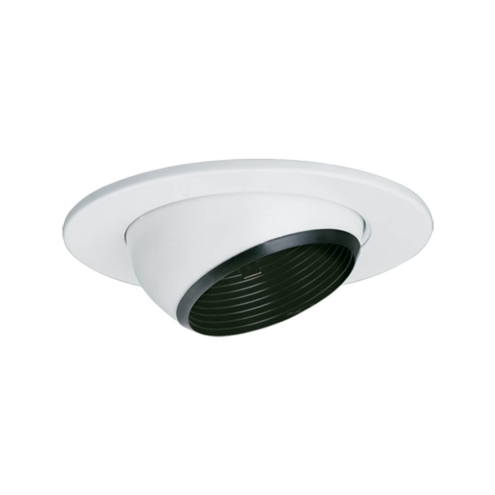 Jesco Lighting TM5535BKWH Line Voltage Eyeball Line Voltage Eyeball Recessed Lighting Trim Recessed Light White