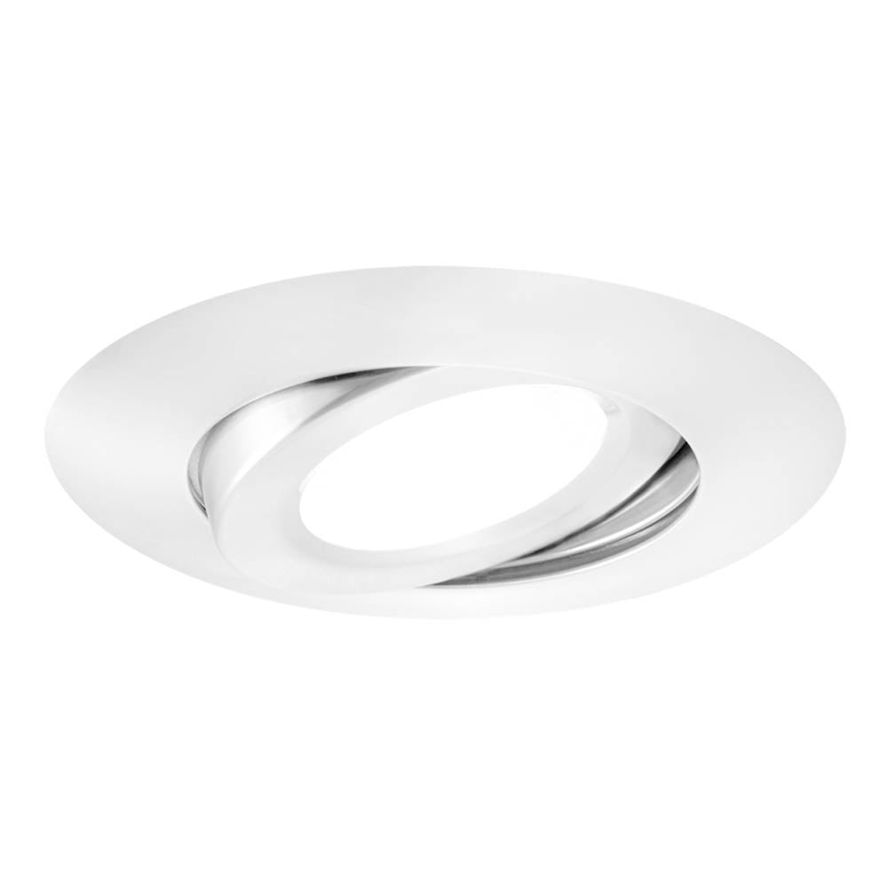 Jesco Lighting TM603WH Line Voltage Adjustable Line Voltage Adjustable Gimbal Ring Recessed Lighting Trim Recessed Light White