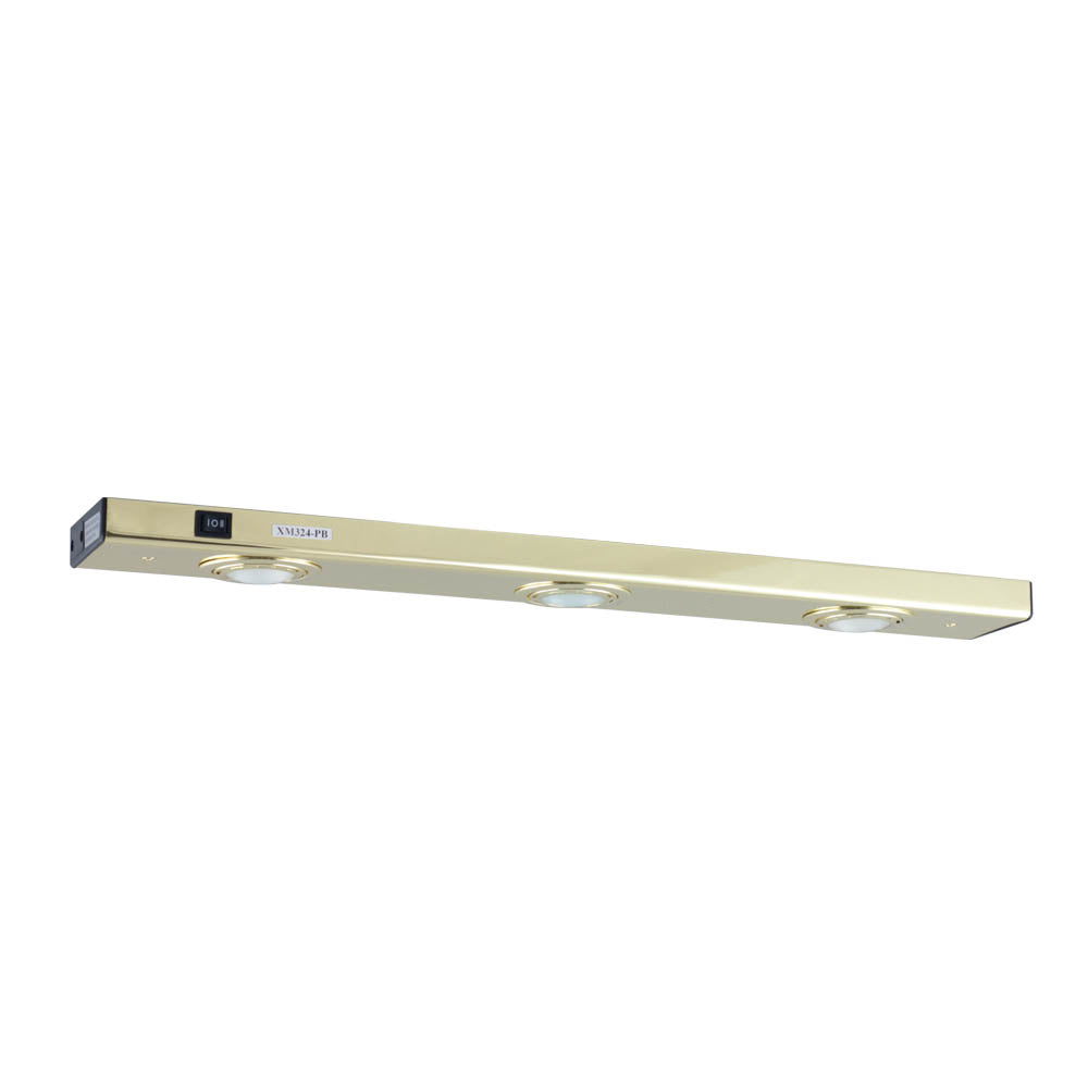 Jesco Lighting XM324-PB Light Strip Three-Light Xenon Light Strip Decor Brass - Polished / Cast