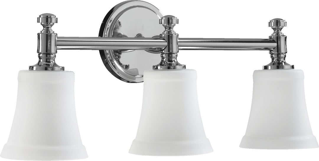 Quorum 5122 Satin Opal Vanities 5122-3-14 Bath Vanity Light 22 in. wide - Chrome