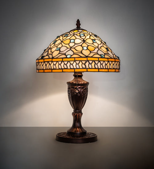 Meyda Tiffany Lighting 44881 Jeweled Quatrefoil One Light Accent Lamp Lamp Bronze / Dark