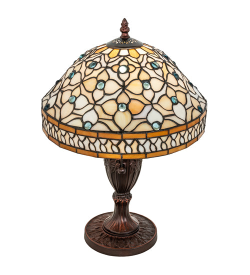 Meyda Tiffany Lighting 44881 Jeweled Quatrefoil One Light Accent Lamp Lamp Bronze / Dark