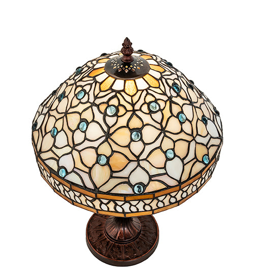 Meyda Tiffany Lighting 44881 Jeweled Quatrefoil One Light Accent Lamp Lamp Bronze / Dark