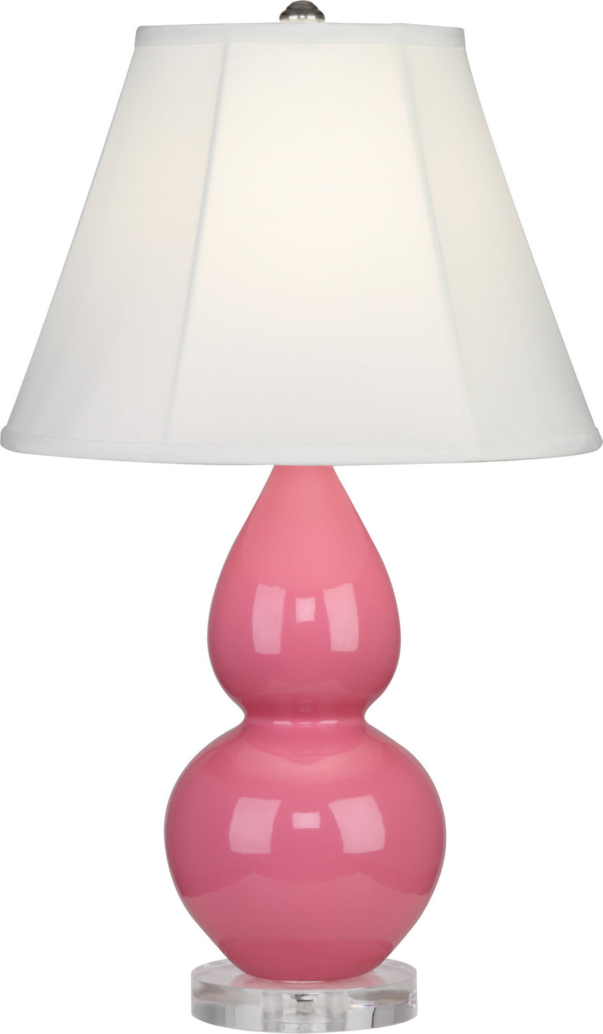 Robert Abbey Lighting A619 Small Double Gourd Lamp Schiaparelli Pink Glazed W/Lucite Base