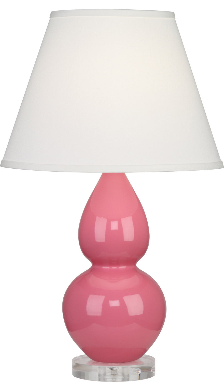 Robert Abbey Lighting A619X Small Double Gourd Lamp Schiaparelli Pink Glazed W/Lucite Base