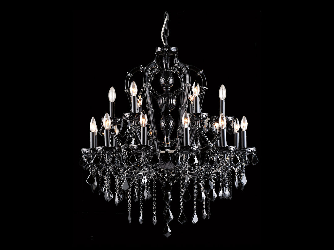 Avenue Onyx Ln. HF1040-BLK Chandelier Light - Black Crystal