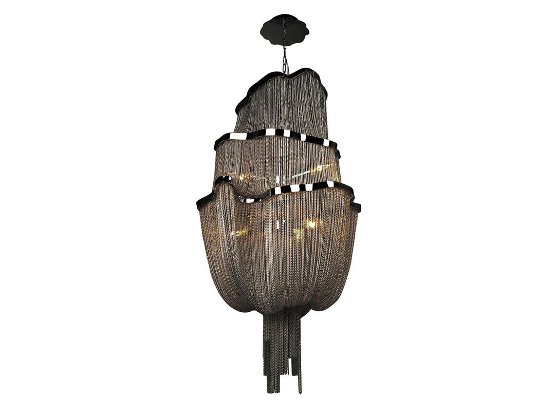 Avenue Mullholand Dr. HF1402-BLK Chandelier Light - Black Chrome Jewelry Chain