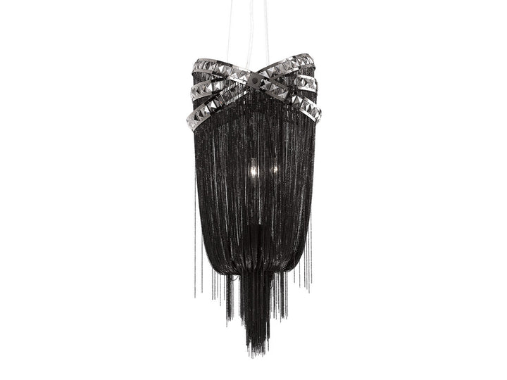 Avenue Wilshire Blvd. HF1608-BLK Pendant Light - Black Chrome/Smoke Crystal