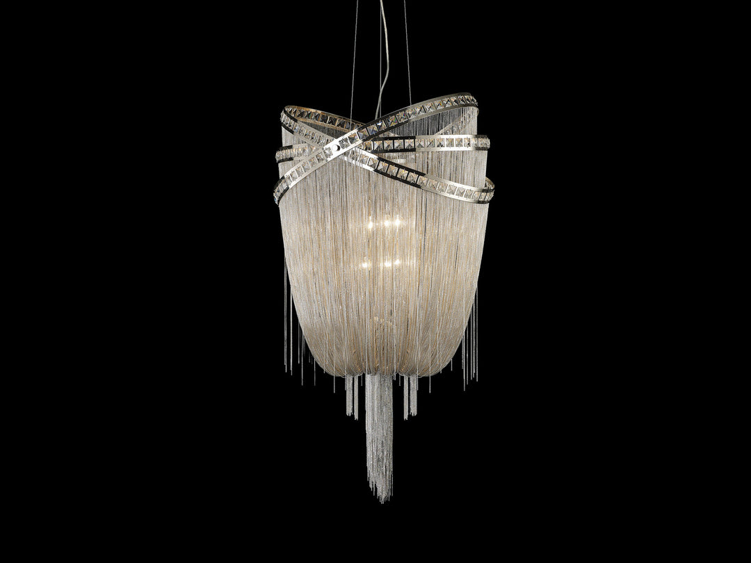 Avenue Wilshire Blvd. HF1608-NCK Pendant Light - Polish Nickel/Crystal