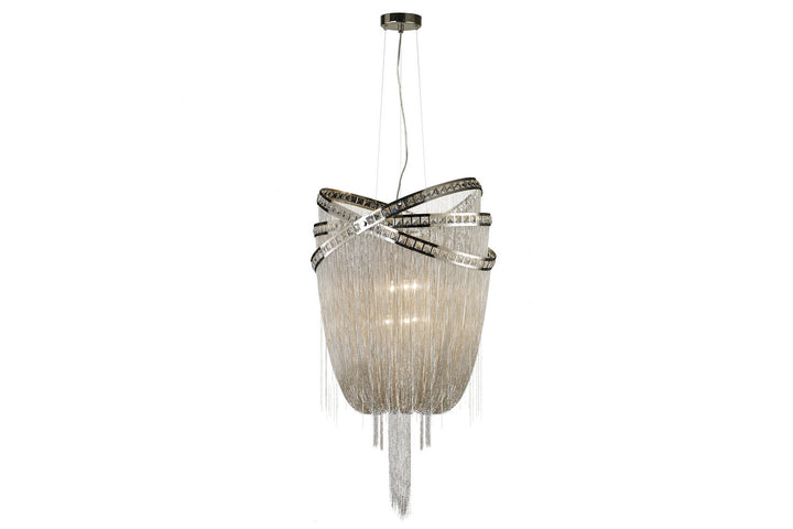 Avenue Wilshire Blvd. HF1609-NCK Pendant Light - Polish Nickel/Crystal