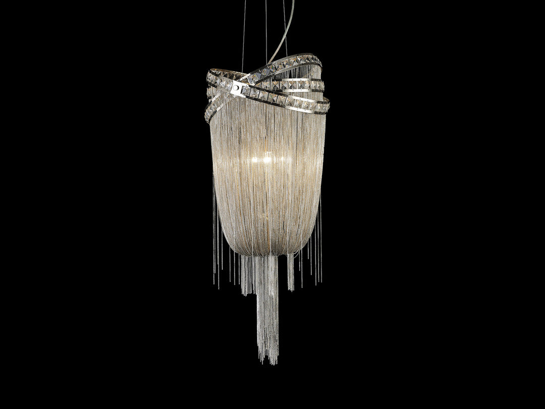 Avenue Wilshire Blvd. HF1609-NCK Pendant Light - Polish Nickel/Crystal