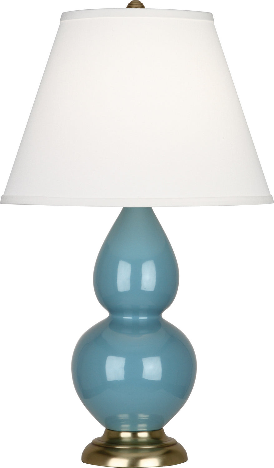 Robert Abbey Lighting OB10X Small Double Gourd Lamp Steel Blue Glazed W/Antique Brass