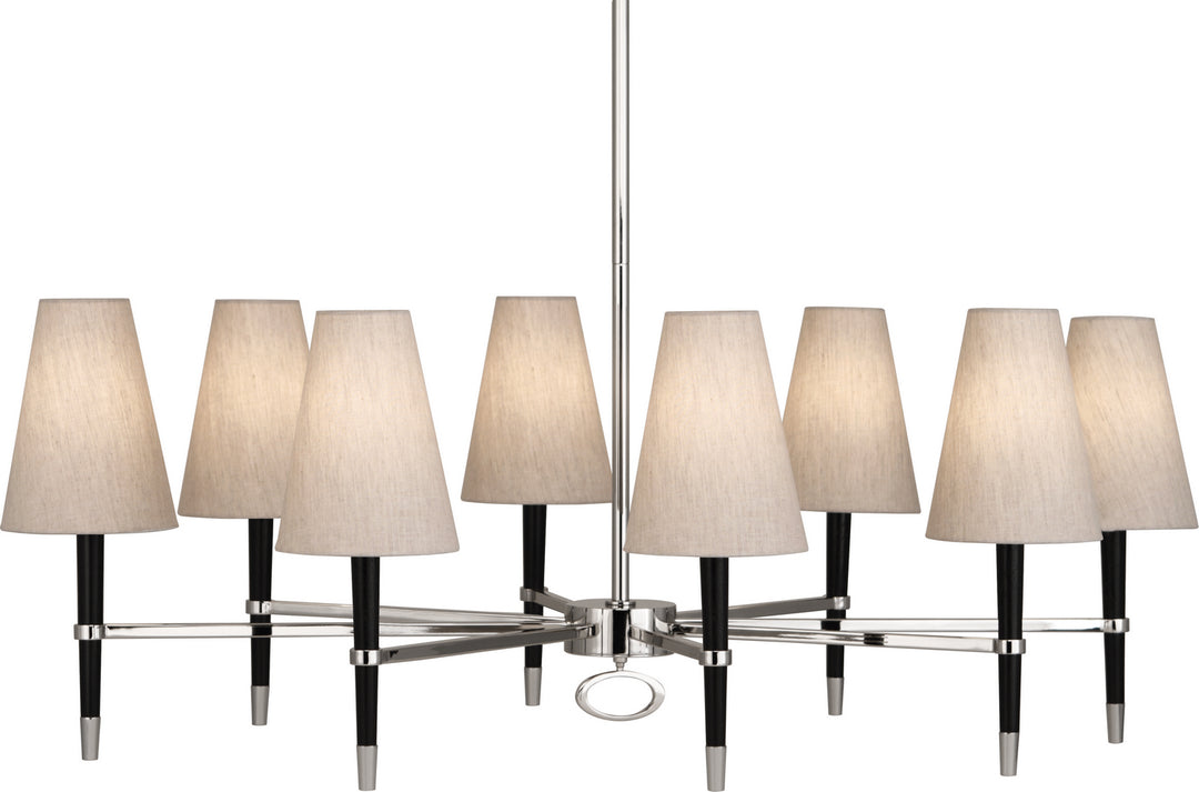 Robert Abbey Jonathan Adler Ventana PN718 Pendant Light - Ebonyed Wood w/Polished Nickeled