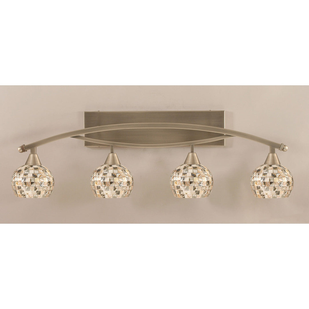 Toltec Bow 174-bn-407 Bath Vanity Light 37 in. wide - Brushed Nickel