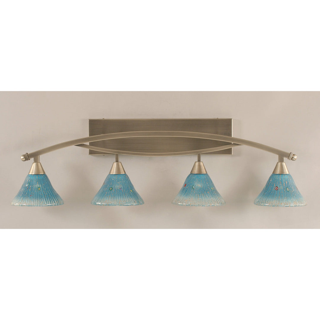 Toltec Bow 174-bn-458 Bath Vanity Light 40 in. wide - Brushed Nickel