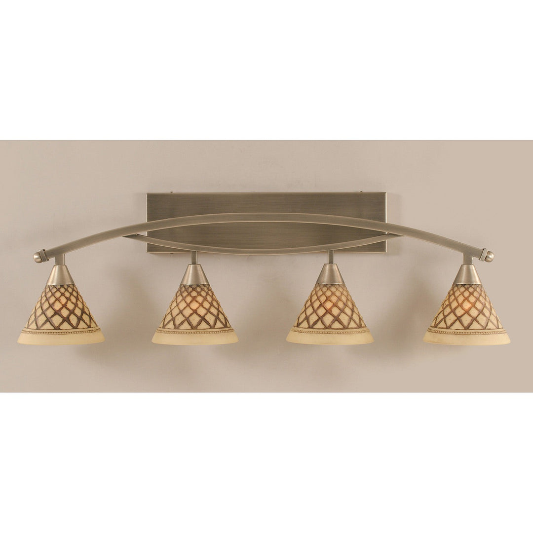 Toltec Bow 174-bn-7185 Bath Vanity Light 40 in. wide - Brushed Nickel