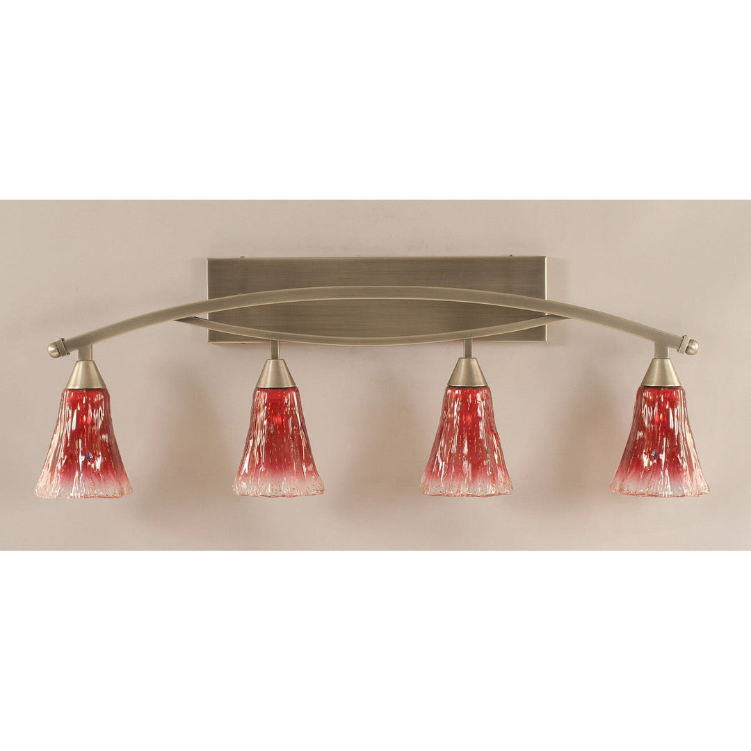 Toltec Bow 174-bn-726 Bath Vanity Light 38 in. wide - Brushed Nickel