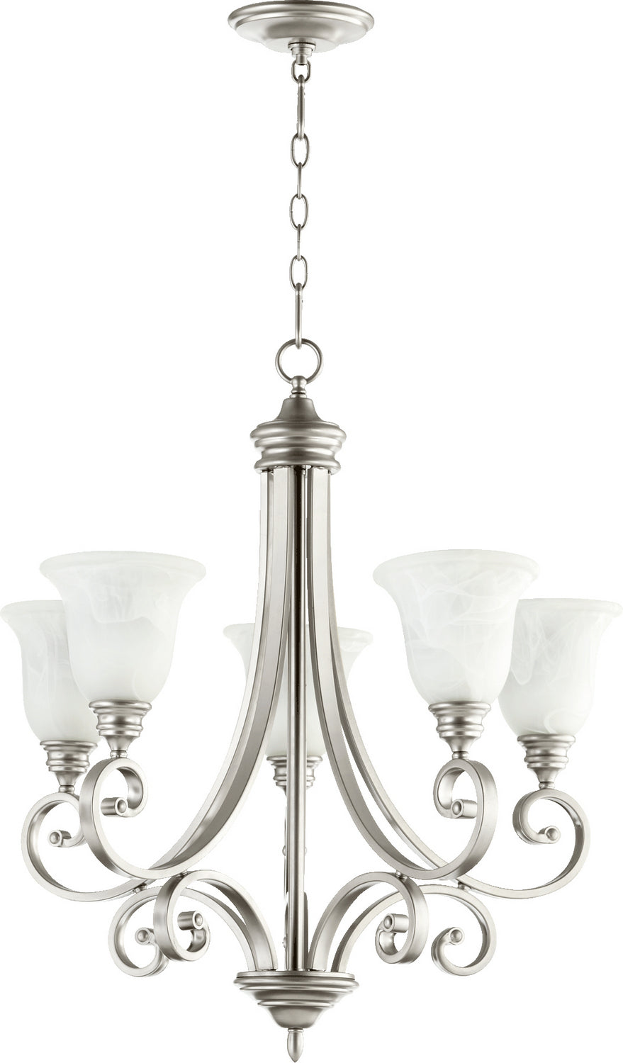 Quorum Bryant 6154-5-64 Chandelier Light - Classic Nickel
