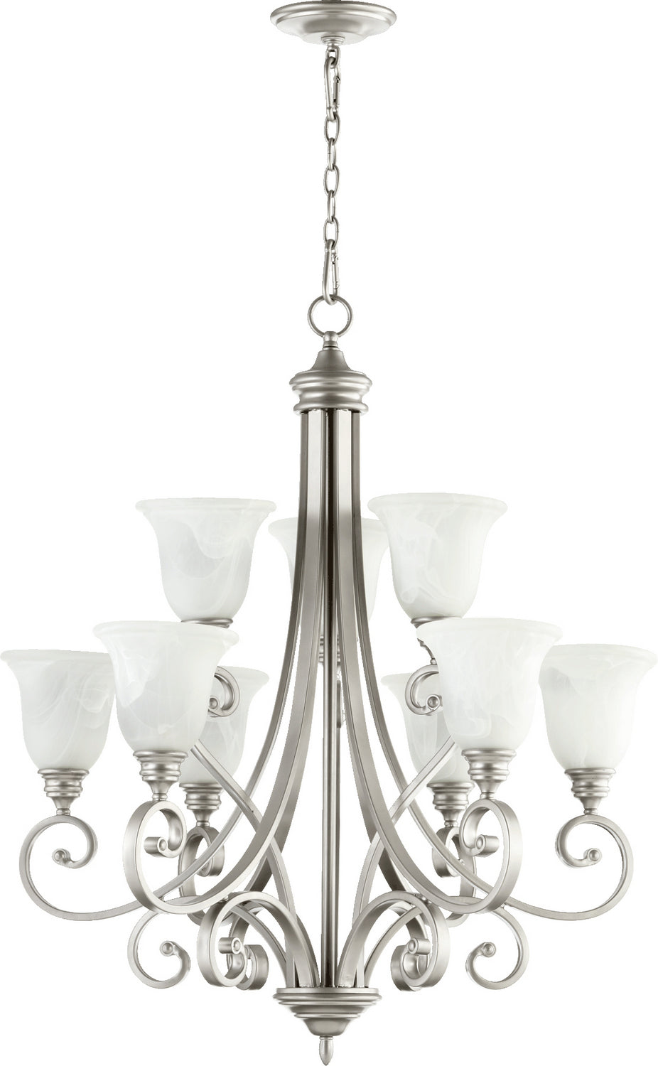 Quorum Bryant 6154-9-64 Chandelier Light - Classic Nickel