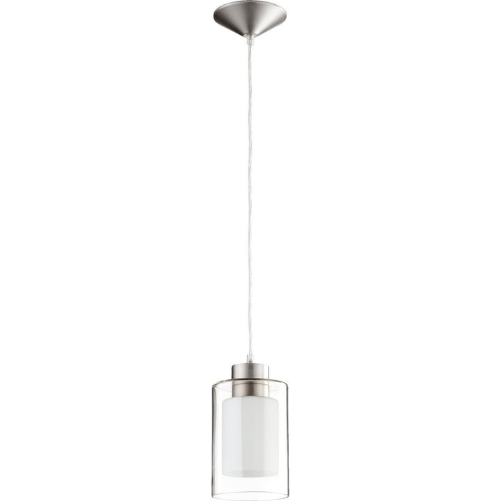 Quorum 882 Pendants 882-165 Pendant Light - Satin Nickel Clear And White