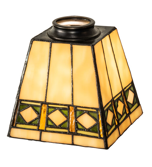 Meyda Tiffany Diamond Band Mission 46459 Bath Vanity Light 7 in. wide - Beige Green Da Avocado