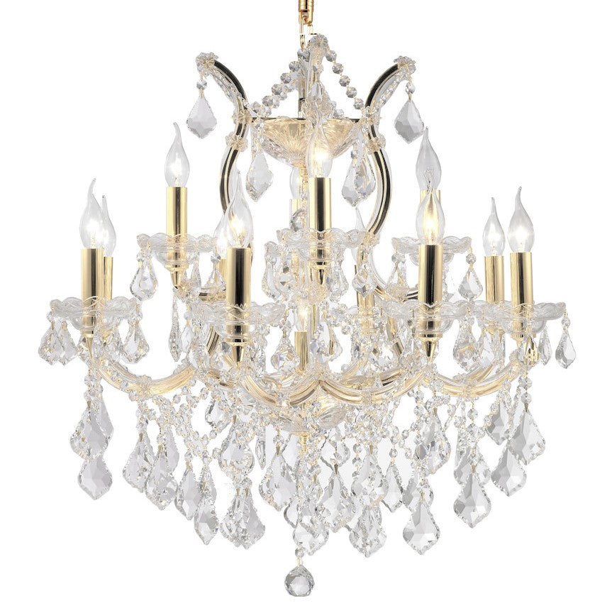 Worldwide Maria Theresa W83006G27 Chandelier Light - Polished Gold