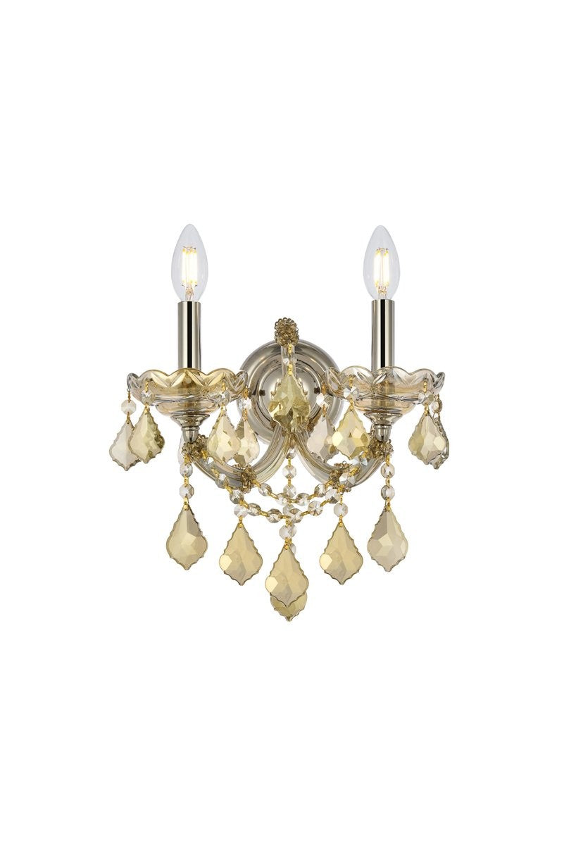 Elegant Maria Theresa 2800W2GT-GT/RC Wall Sconce Light - Golden Teak