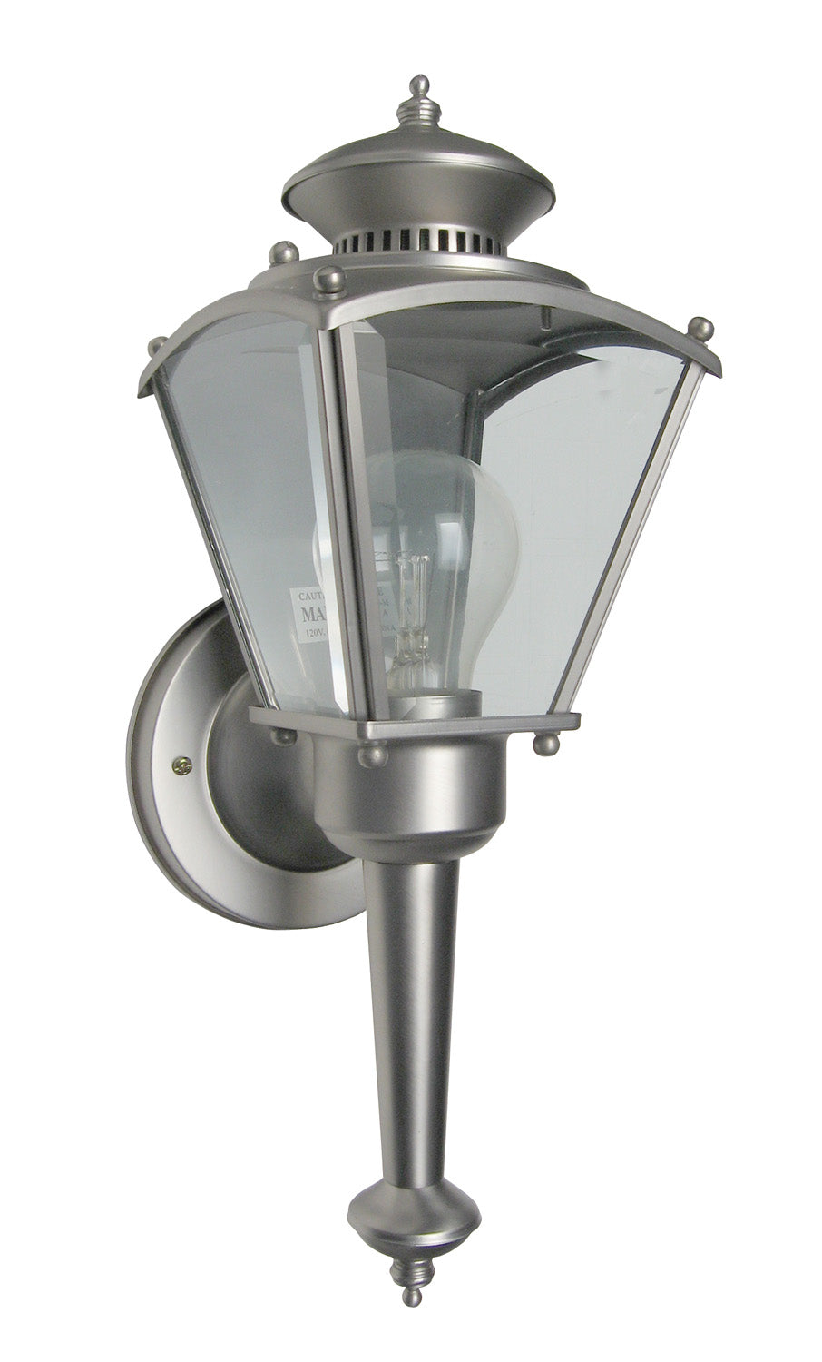 Designers Fountain 30223-PW Beveled Glass Lantern One Light Wall Lantern Outdoor Pewter, Nickel, Silver