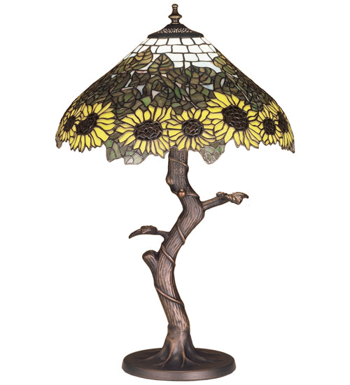 Meyda Tiffany Lighting 47632 Wild Sunflower One Light Table Lamp Lamp Bronze / Dark