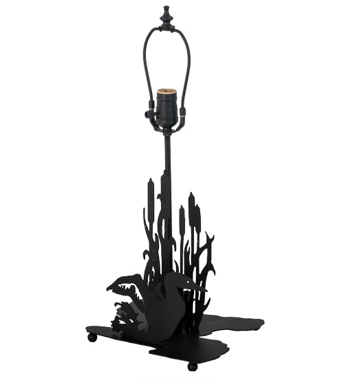 Meyda Tiffany Lighting 47669 Loon Two Light Table Base Lamp Black