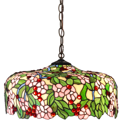 Meyda Tiffany Tiffany Cherry Blossom 47906 Pendant Light - Beige Pink Red