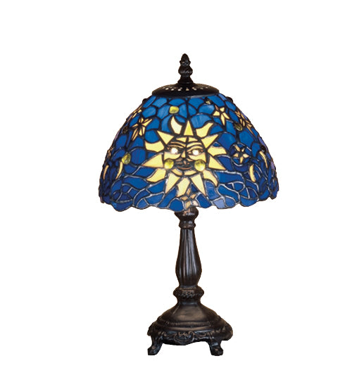 Meyda Tiffany Lighting 47982 Sun, Moon & Stars 13"Mini Lamp Lamp Bronze / Dark