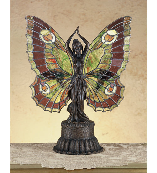 Meyda Tiffany Lighting 48018 Butterfly Lady Two Light Accent Lamp Lamp Bronze / Dark