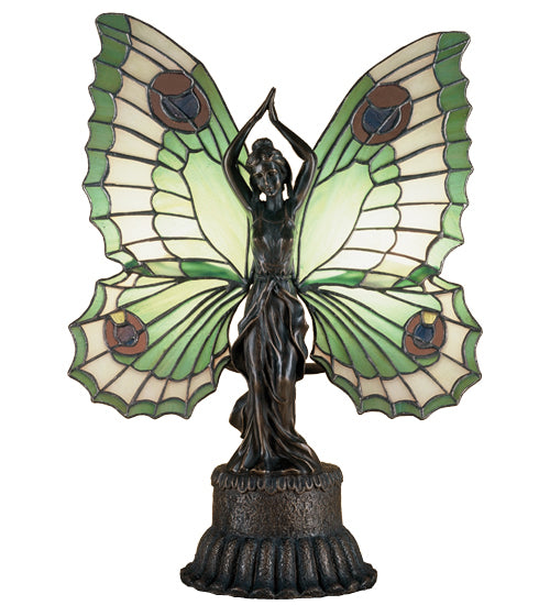 Meyda Tiffany Lighting 48019 Butterfly Lady Two Light Accent Lamp Lamp Bronze / Dark