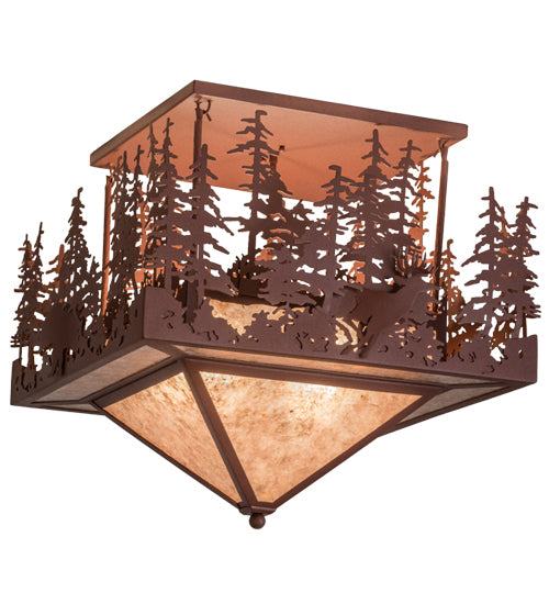 Meyda Tiffany Wildlife At Pine Lake 48062 Ceiling Light - Rust