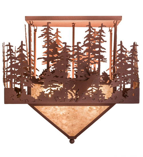 Meyda Tiffany Wildlife At Pine Lake 48062 Ceiling Light - Rust