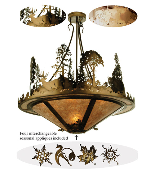 Meyda Tiffany Wildlife On The Loose 48063 Pendant Light - Antique Copper