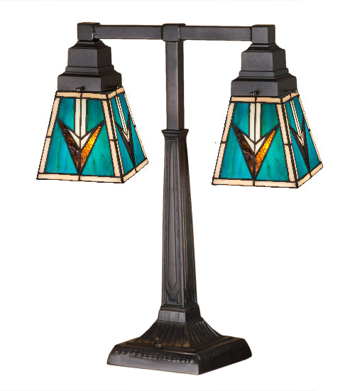 Meyda Tiffany Lighting 48200 Valencia Mission Two Light Table Lamp Lamp Bronze / Dark